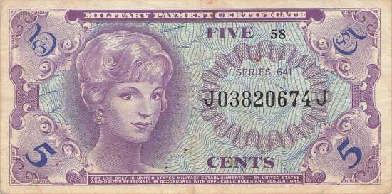 USA MPC Series 641 p.M57 5 Cents 1965 VF-